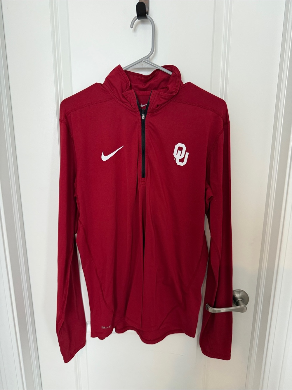 Nike Crimson/White OU Half-Zip Pullover